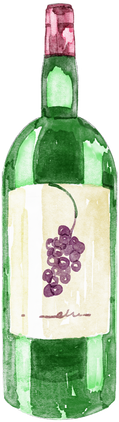 Watercolor Wine Bottle Illustration